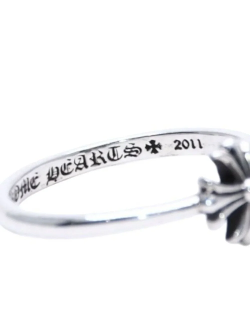 Chrome Hearts Bubblegum CH Pls CH Plastic Sling Ring 925 Sterling Silver